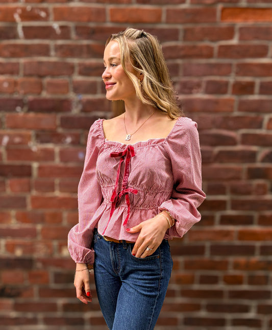 Gingham Sweetheart Top