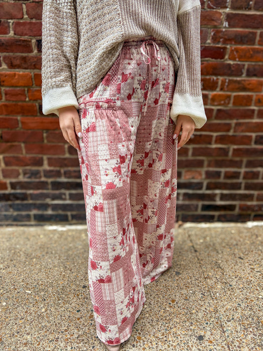 Rosy Patchwork Pants