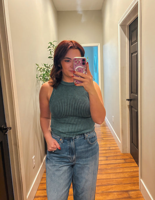 Ash Jade Ribbed Tank