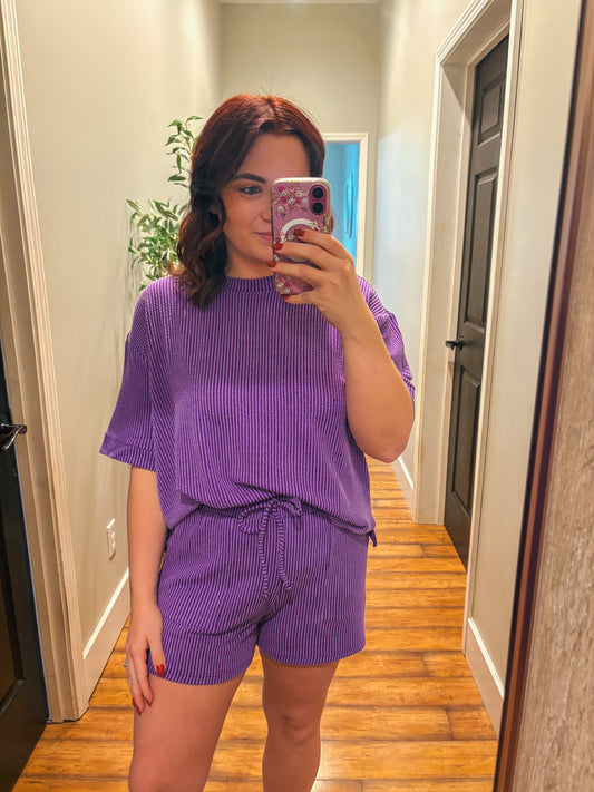 Purple Haze Ribbed Set