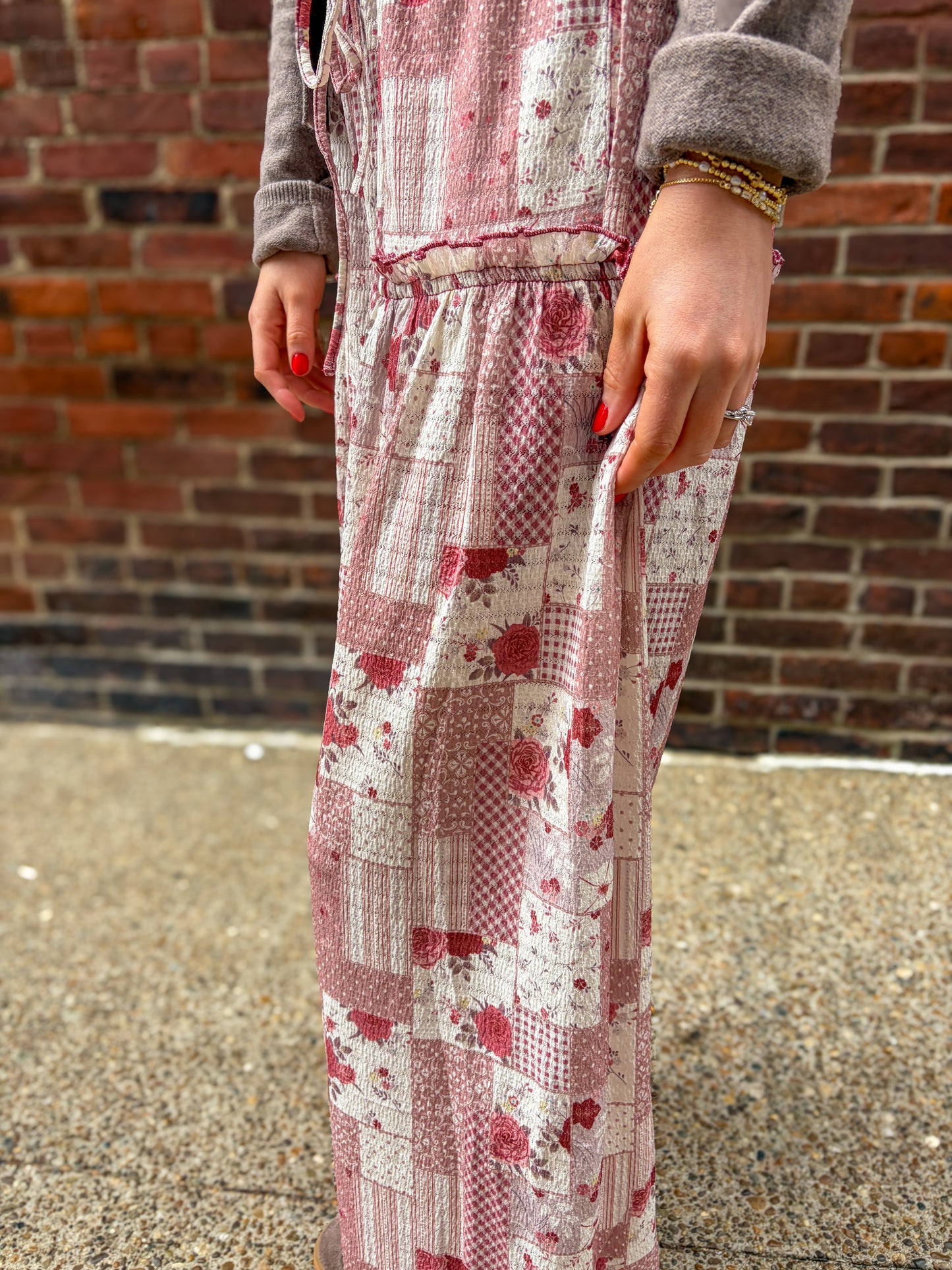 Rosy Patchwork Pants