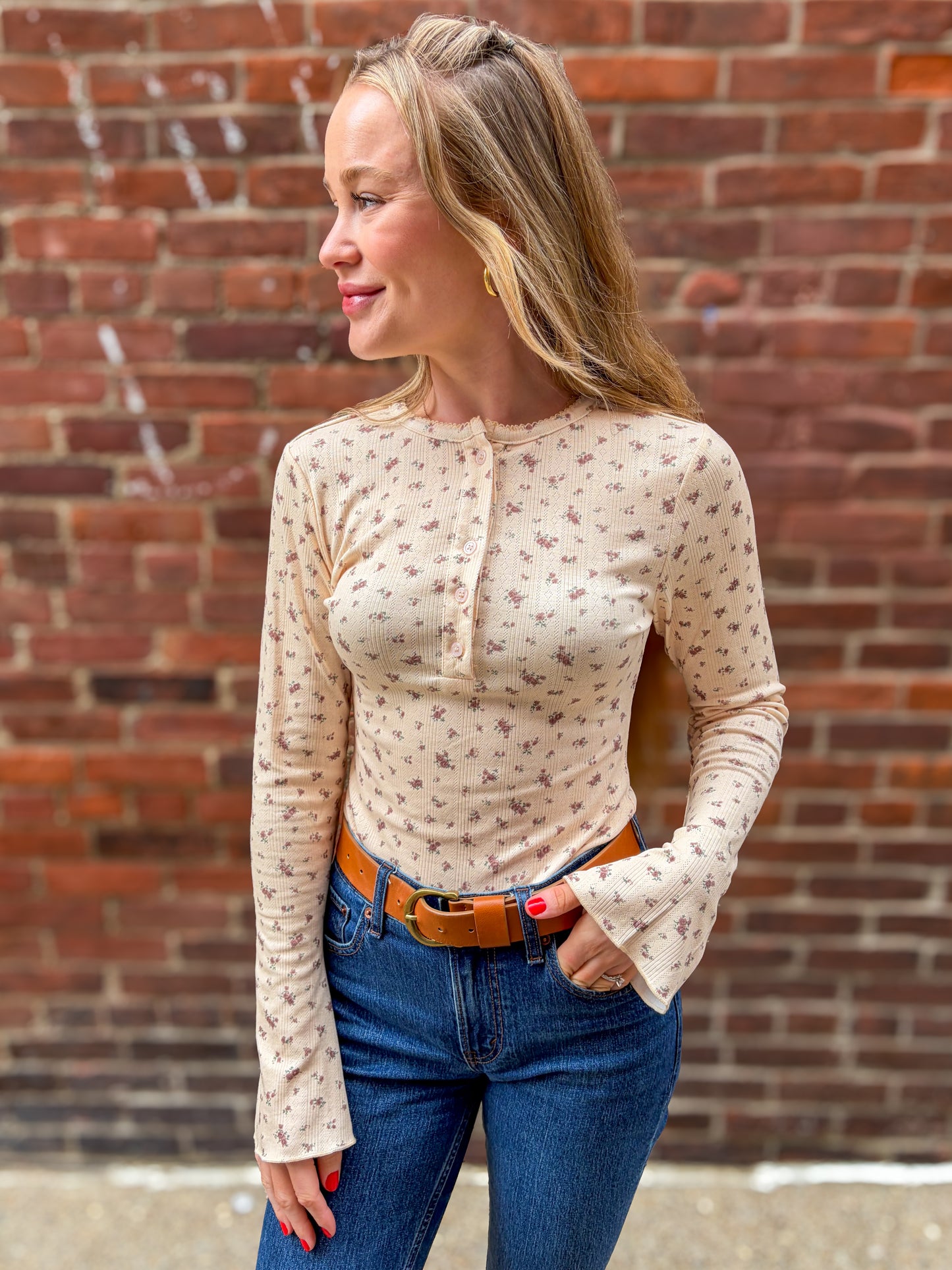 Soft Bloom Henley Bodysuit