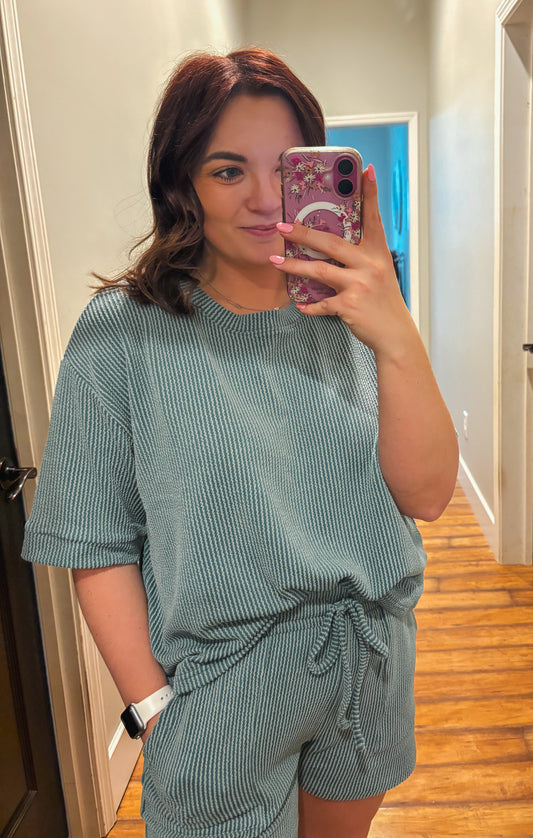 Jade Haze Ribbed Set