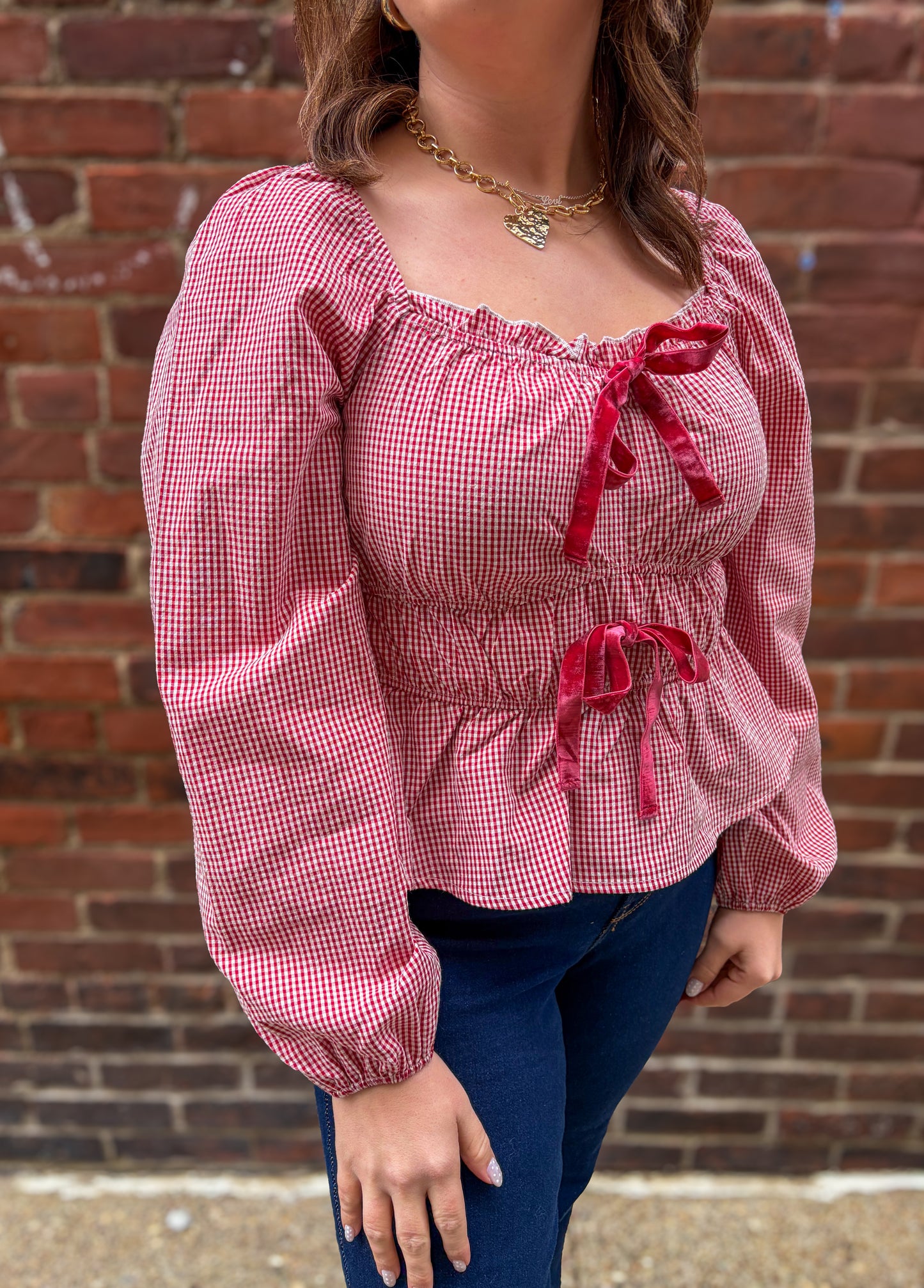 Gingham Sweetheart Top