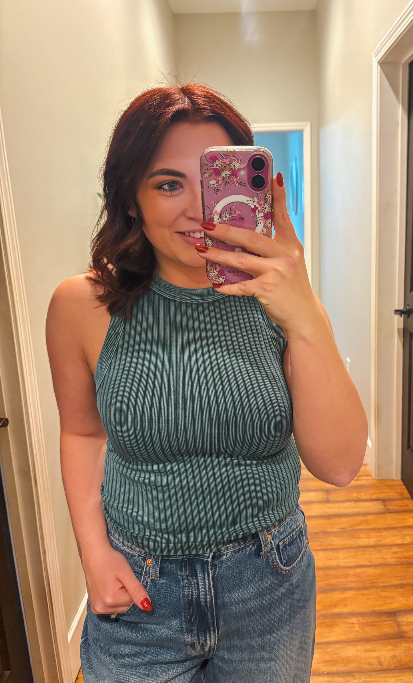 Ash Jade Ribbed Tank
