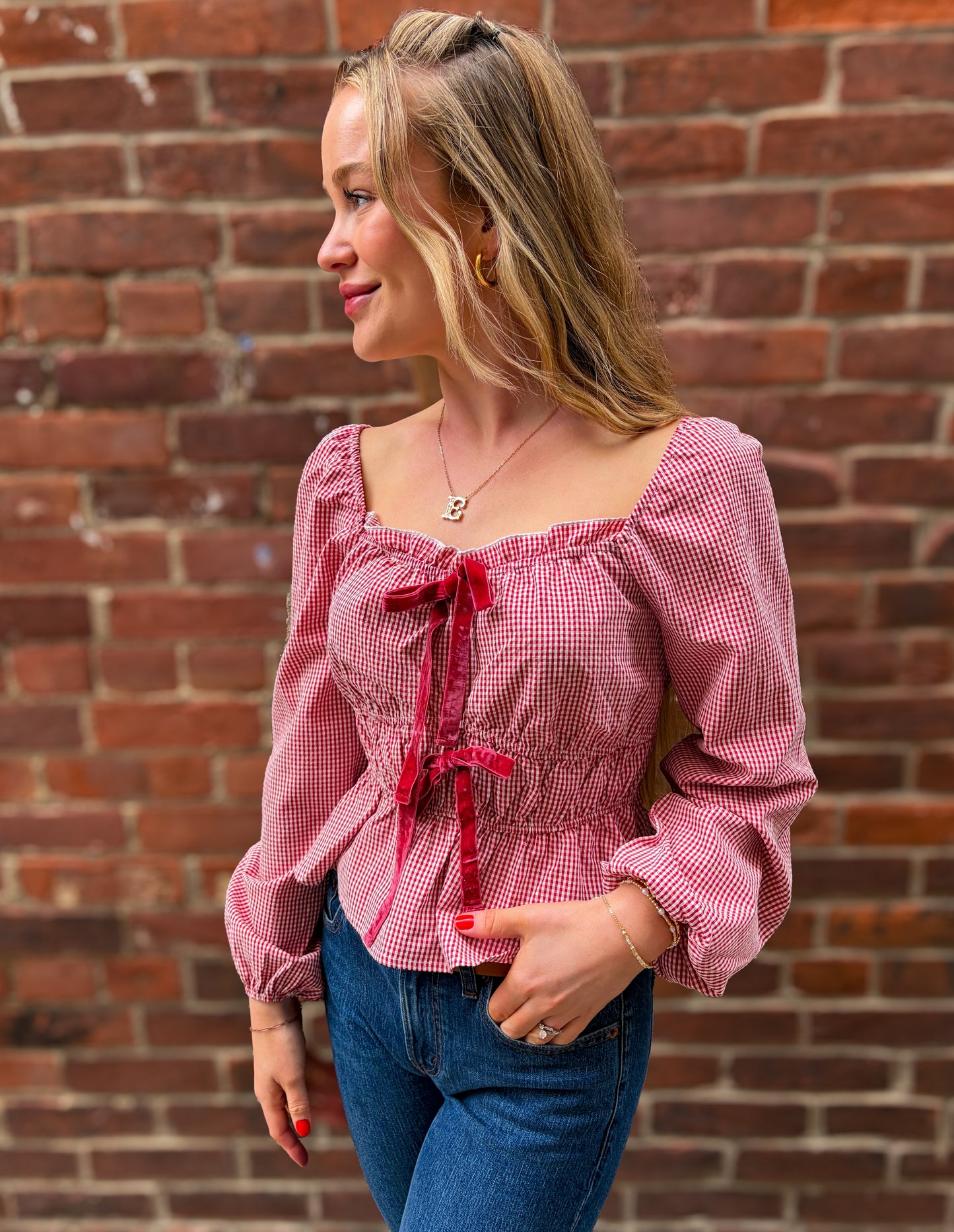Gingham Sweetheart Top